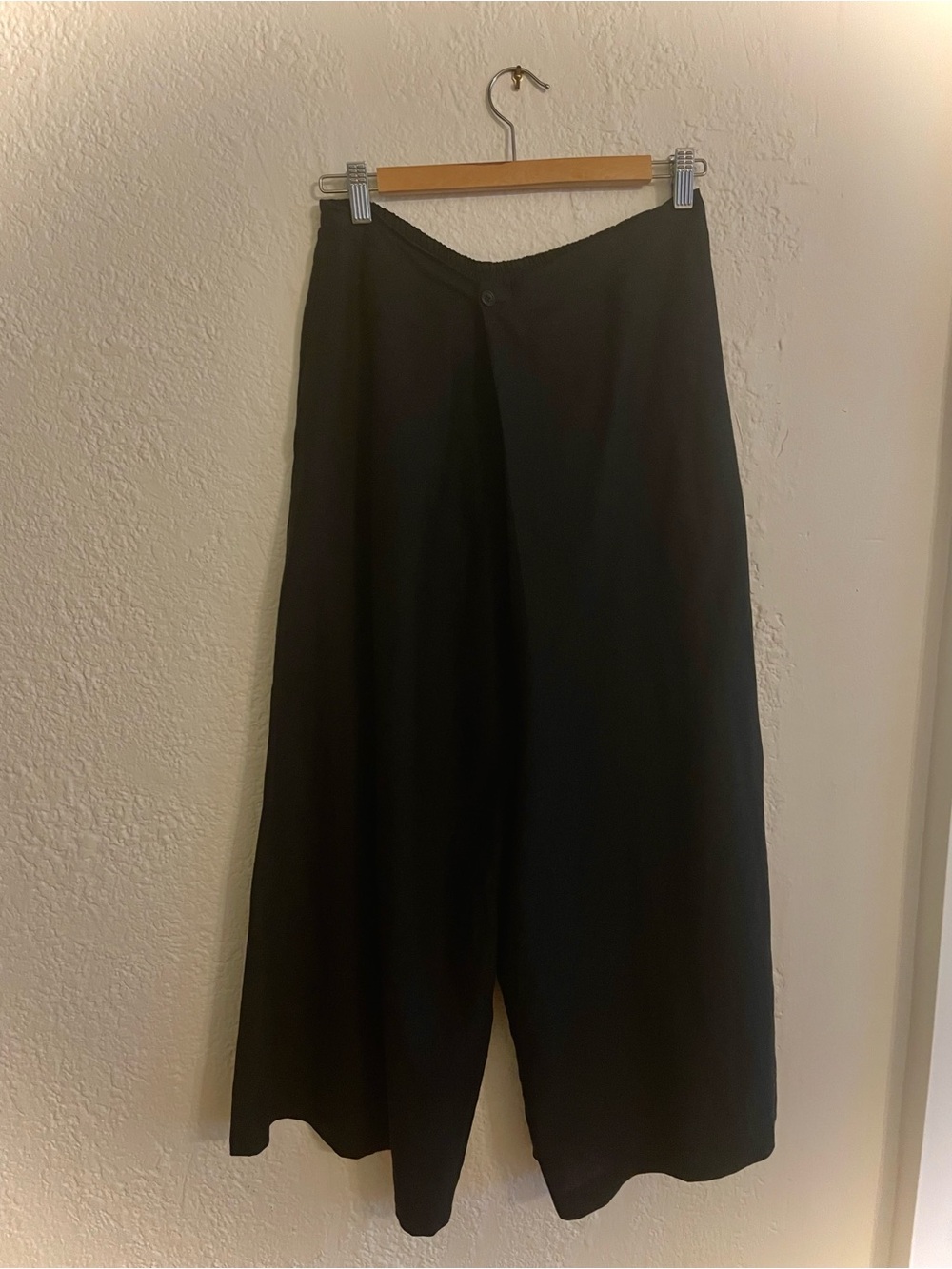 Eskandar Black Linen Samurai Pants Cropped Wide Leg EUC S